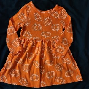 Little girls 2T long sleeve pumpkin dress